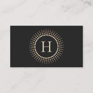Elegant Gold Designer Monogram Cirkel Logo Visitekaartje