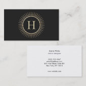 Elegant Gold Designer Monogram Cirkel Logo Visitekaartje (Voorkant / Achterkant)