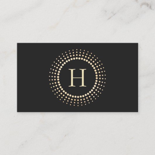 Elegant Gold Designer Monogram Cirkel Logo Visitekaartje (Voorkant)