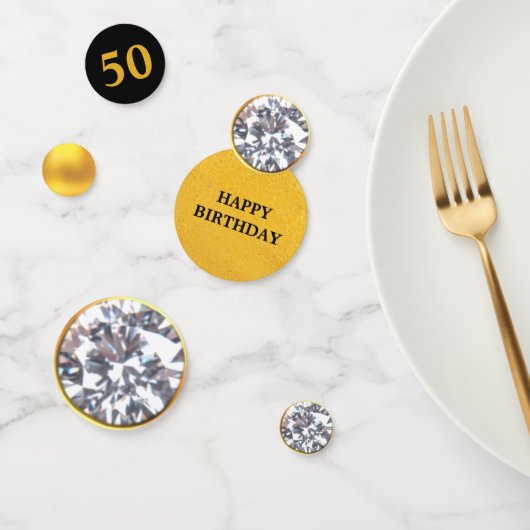 Elegant Gold & Diamond 40e, 50e, 60e verjaardag Confetti (Groep)