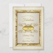 Elegant Gold Diamond Beige Cream Birthday Party Kaart (Voorkant)