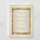 Elegant Gold Diamond Beige Cream Birthday Party Kaart (Achterkant)