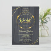 Elegant Gold Diamond Black Vrijgezellenfeest Kaart (Staand voorkant)