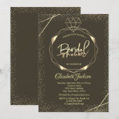 Elegant Gold Diamond Confetti Vrijgezellenfeest Kaart (Voorkant / Achterkant)