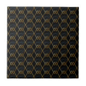 Elegant Gold Diamond en Dark Blue Pattern Tegeltje (Voorkant)