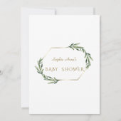 Elegant Gold Diamond Olive Baby shower Kaart (Achterkant)