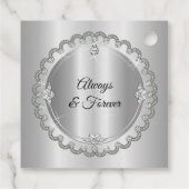 Elegant Gold Diamonds 25th Wedding Jubileum Bedankjes Labels (Achterkant)