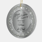 Elegant Gold Diamonds 25th Wedding Jubileum Keramisch Ornament (Links)