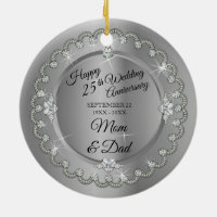 Elegant Gold Diamonds 25th Wedding Jubileum