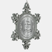 Elegant Gold Diamonds 25th Wedding Jubileum Tin Sneeuwvlok Ornament (Links)