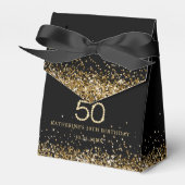 Elegant Gold Diamonds 50th Birthday Favor Box Bedankdoosjes (Voorkant Zijde)