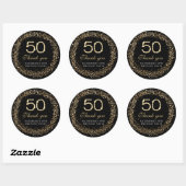 Elegant Gold Diamonds 50th Birthday Thank you  Ronde Sticker (Vel)