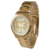 Elegant Gold Diamonds 50th Wedding Jubileum Horloge (Gekanteld)