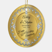 Elegant Gold Diamonds 50th Wedding Jubileum Keramisch Ornament (Links)