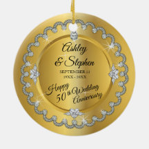 Elegant Gold Diamonds 50th Wedding Jubileum