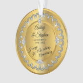 Elegant Gold Diamonds 50th Wedding Jubileum Ornament (voorkant)