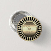 Elegant Gold Diamonds 50th Wedding Jubileum Ronde Button 3,2 Cm (Voorkant /achterkant)