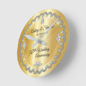 Elegant Gold Diamonds 50th Wedding Jubileum Ronde Klok (Hoek)