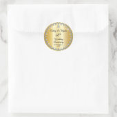 Elegant Gold Diamonds 50th Wedding Jubileum Ronde Sticker (Tas)
