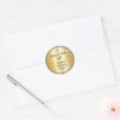 Elegant Gold Diamonds 50th Wedding Jubileum Ronde Sticker (Envelop)