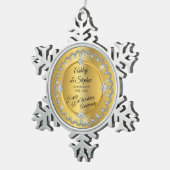Elegant Gold Diamonds 50th Wedding Jubileum Tin Sneeuwvlok Ornament (Rechts)