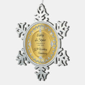 Elegant Gold Diamonds 50th Wedding Jubileum Tin Sneeuwvlok Ornament (Rechts)