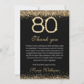 Elegant Gold Diamonds 80th Birthday Thank You Card Bedankkaart (Voorkant)