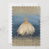 Elegant Gold Diamonds blauw Vrijgezellenfeest Kaart (Achterkant)