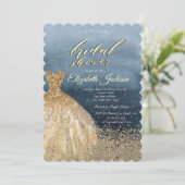 Elegant Gold Diamonds blauw Vrijgezellenfeest Kaart (Staand voorkant)