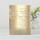 Elegant Gold Diamonds Boho Flowers Vrijgezellenfee Kaart (Staand voorkant)