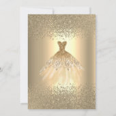 Elegant Gold Diamonds Dress Bridal Luncheon Kaart (Achterkant)