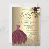 Elegant Gold Diamonds dress, Flowers Vrijgezellenf Kaart (Voorkant)