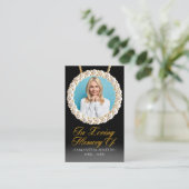 Elegant Gold Diamonds Foto Funeral Prayer Kaart Visitekaartje (Staand voorkant)