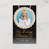 Elegant Gold Diamonds Foto Funeral Prayer Kaart Visitekaartje (Voorkant)