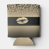 Elegant Gold Diamonds-Glittery Lip-op maat gemaakt Blikjeskoeler (Achterkant)