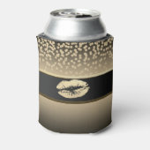 Elegant Gold Diamonds-Glittery Lip-op maat gemaakt Blikjeskoeler (Blikje Achterkant)