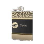 Elegant Gold Diamonds-Glittery Lip-op maat gemaakt Heupfles (Links)