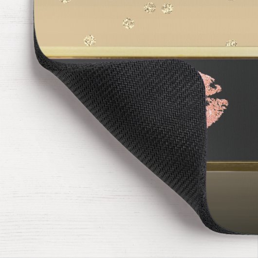 Elegant Gold Diamonds - Glittery Lip-Personalized Muismat (Hoek)