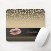 Elegant Gold Diamonds - Glittery Lip-Personalized Muismat (Met muis)
