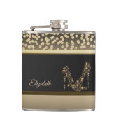 Elegant Gold Diamonds, high Heels - op maat gemaak Heupfles (Voorkant)