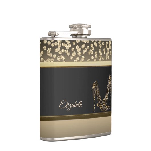 Elegant Gold Diamonds, high Heels - op maat gemaak Heupfles (Rechts)