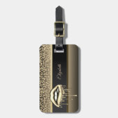 Elegant Gold Diamonds, metalen druppelaars Bagagelabel (Voorkant verticaal)