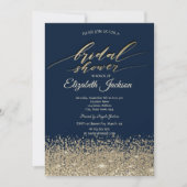 Elegant Gold Diamonds Navy Blue Vrijgezellenfeest Kaart (Voorkant)