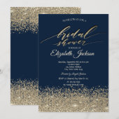 Elegant Gold Diamonds Navy Blue Vrijgezellenfeest Kaart (Voorkant / Achterkant)
