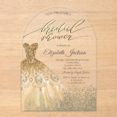 Elegant Gold Diamonds Vrijgezellenfeest Acryl Uitnodigingen (Voorkant)