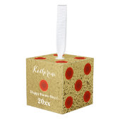Elegant Gold Dice KerstBunco Decoratie (Voorkant hoekig)