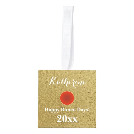 Elegant Gold Dice KerstBunco Decoratie (Voorkant)