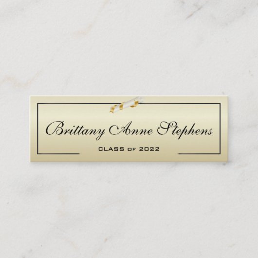 Elegant Gold Diploma Name Kaart Insert Contactkaartje (Voorkant)