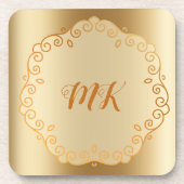 Elegant Gold Doily Design Monogramed Bier Onderzetter (Voorkant)
