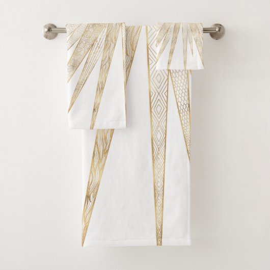 Elegant Gold Doodles Sun Moon Mandala Design Bad Handdoek (Insitu)